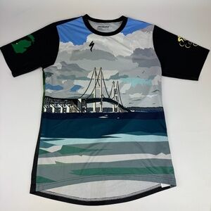 Specialized Mens Size S Trail Tech Tee Mackinac Bridge Michigan Cycling Jersey